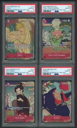 Lot of (10) PSA 10 Sequential One Piece English 1st Anniversary Set w/ Luffy - Image 4