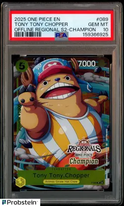 2025 ONE PIECE EN TONY TONY CHOPPER OFFLINE REGIONAL CHAMPION PSA 10 - Image 1