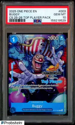 2025 ONE PIECE EN CS 25-26 TOP PLAYER CHAMPIONSHIP ST17-003 BUGGY PSA 10 - Image 1
