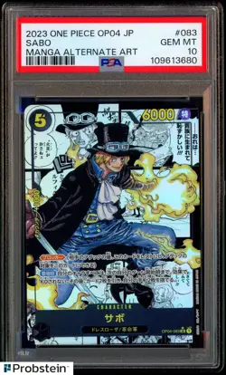 2023 One Piece OP04 Japanese Manga Alternate Art #083 Sabo PSA 10 GEM MINT - Image 1