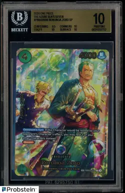 2026 One Piece The Azure Sea's Seven PRB02006 Roronoa Zoro SP BGS 10 PRISTINE - Image 1