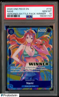 2026 ONE PIECE HEROINES BATTLE PACK #112 NAMI HEROINES WINNER PSA 10 - Image 1