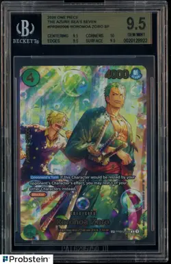 2026 One Piece The Azure Sea's Seven PRB02006 Roronoa Zoro SP BGS 9.5 GEM MINT - Image 1
