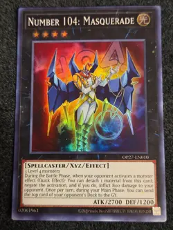 Yu-Gi-Oh! Number 104: Masquerade OP27-EN010 Super Rare - Near Mint Free Shipping - Image 1
