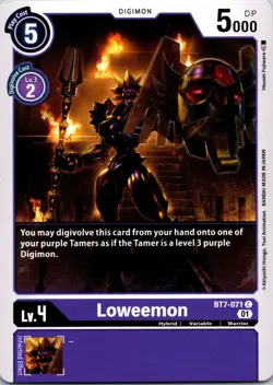Loweemon BT7-071 Black Common Hybrid ( Lv4) Digimon CCG Card - Image 1