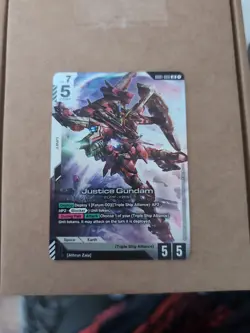 Justice Gundam - GD01-066 LR GUNDAM TCG CARD GAME FOIL ENGLISH NEWTYPE RISING - Image 1