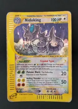Pokemon Card-Nidoking-Holo-Aquapolis-150/147-Crystal-ENG-Played - Image 1
