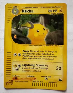 Pokemon Card-Raichu-H25/H32-Holo-NoCrystal-Skyridge-ENG - Image 1