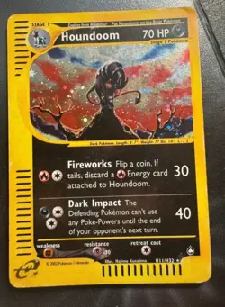 Pokemon Card- Houndoom-Aquapolis-Holo-H11/H32-Rare-NoCrystal-ENG-Very Played - Image 1