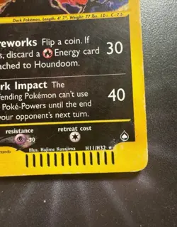 Pokemon Card- Houndoom-Aquapolis-Holo-H11/H32-Rare-NoCrystal-ENG-Very Played - Image 5