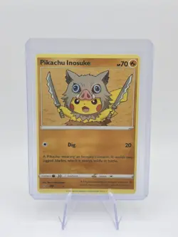 Demon Slayer Inosuke Hashibira X Pikachu Pokemon Custom Card - Image 3