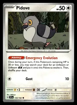Pidove Common 133/162 SV05: Temporal Forces Pokemon Card - Image 1