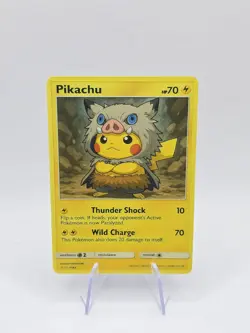 Demon Slayer Inosuke Hashibira X Pikachu Pokemon Custom Card - Image 1