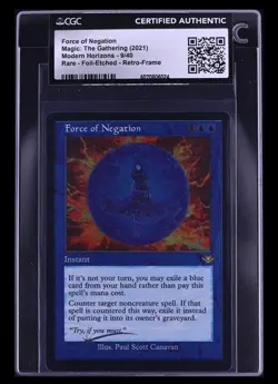 Force of Negation Modern Horizons Foil Etched Card Retro Frame CGC AUTH MTG - Image 1