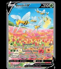 Pokemon TCG Beedrill v Astral Radiance Holo Ultra Rare Card 161/189 NM Condition - Image 1