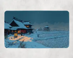 MTG Playmat | Snowy Japanese Orzhov Themed Playmat | Unofficial MTG Playmat - Image 1