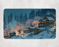 MTG Playmat | Snowy Japanese Selesnya Themed Playmat | Unofficial MTG Playmat - Image 1
