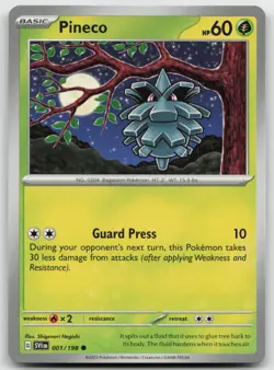 Pokemon Pineco Common SV01: Scarlet & Violet Base Set 001/198 LP - Image 1