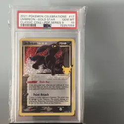 2021 POKEMON CELEBRATIONS CLASSIC COLL #17 UMBREON-GOLD STAR PSA 10 - Image 1