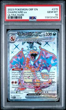 2023 POKEMON OBF EN OBSIDIAN FLAMES ULTRA RARE #215 CHARIZARD EX Gem Mint PSA 10 - Image 1