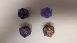 4x MTG Oversized D20 Spindown Dice Lot – Eldraine, Kaldheim, M20 – Kaldheim Gold - Image 1