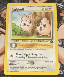 2000 Pokemon Black Star Promo Igglybuff Lightly Played No.36 - Image 1