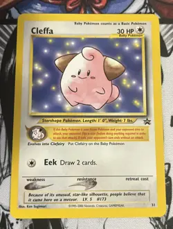 2001 Pokemon Black Star Promo Cleffa Lightly Played No.31 - Image 1