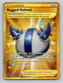 Pokemon TCG Rugged Helmet (Secret) Holo Secret Rare SWSH06: Chilling Reign 228/1 - Image 1