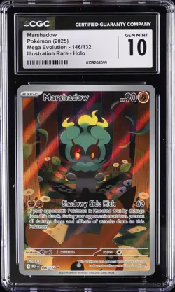 2025 POKEMON MEGA EVOLUTION ILLUSTRATION RARE - HOLO MARSHADOW CGC 10 GEM MINT - Image 1