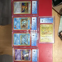 Pokemon CGC 9 Graded Japanese Holo Lot 5: Dragonite Golduck Articuno Mew - Image 1