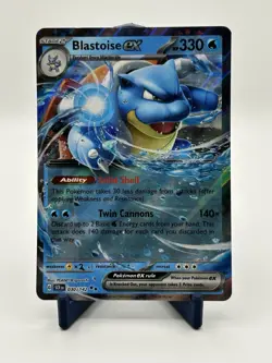Pokemon TCG Blastoise ex Full Art Rare Holo English SCR 030/142 - Image 1