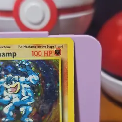 Pokemon TCG Machamp 8/102 1st Edition Holo Rare Damaged - Image 2