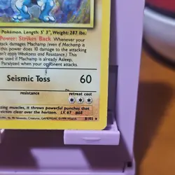 Pokemon TCG Machamp 8/102 1st Edition Holo Rare Damaged - Image 5