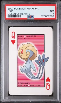 2007 POKEMON PEARL VERSION PLAYING CARDS QUEEN OF HEARTS UXIE PSA 7 - Image 1