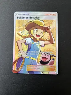 Pokemon Breeder 73/73 Shining Legends Holo Full Art Trainer Pokemon TCG Card - Image 1