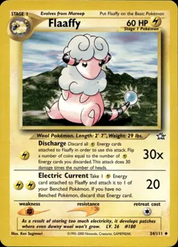 FLAAFFY 34/111 UNCOMMON NEO GENESIS POKEMON UNLIMITED MP - Image 1