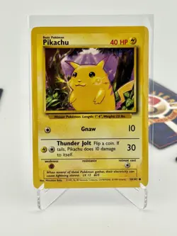 1999 Pokemon Pikachu Common Unlimited Base Set 58/102 Yellow Cheeks Vintage WOTC - Image 1