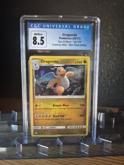 Pokemon Dragonite Cosmos Holo Mini Pack Blister Sun & Moon 96/149 CGC 8.5 - Image 1