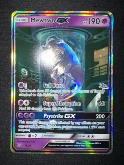 NM Mewtwo GX 78/73 Shining Legends Secret Full Art Holo EN 2017 - Image 2