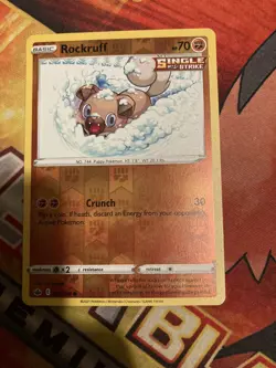 Pokemon - Rockruff 086/198 - Reverse Holo - Chilling Reign - NM - Image 1