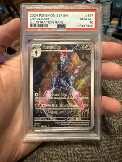 2024 POKEMON SSP EN-SURGING SPARKS ILLUSTRATION RARE #197 CERULEDGE PSA 10 - Image 1
