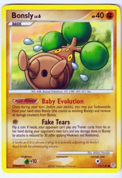 Bonsly Common Diamond and Pearl 71/130 MP Pokemon TCG - Image 1