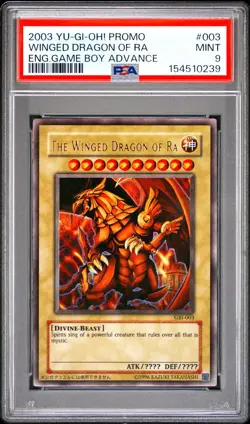 2003 YU-GI-OH! PROMO ENGLISH GAME BOY ADVANCE #003 THE WINGED DRAGON OF RA PSA 9 - Image 1