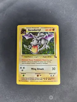 Aerodactyl 1/62 Fossil Holo Pokemon Card Unlimited Rare Pokemon - Image 4