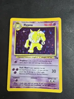 Pokemon TCG Hypno Fossil Holo Rare Card 8/62 - Image 1