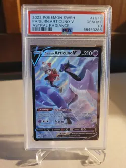 2022 Pokemon Astral Radiance #TG16 GALARIAN ARTICUNO V Full Art: PSA 10 Gem Mint - Image 1