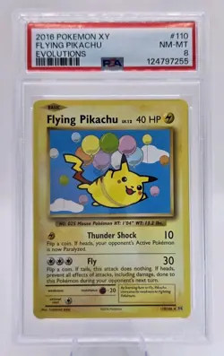 Flying Pikachu 110/108 XY Evolutions Pokemon Card - PSA 8 - Image 1