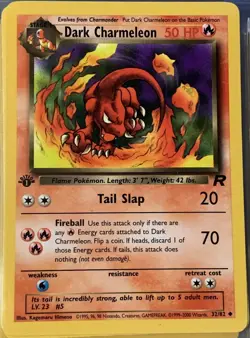 POKEMON Card TEAM ROCKET 1st Edition DARK CHARMELEON #32/82 Uncommon Diamond NM! - Image 1