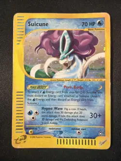 Suicune H25/H32 Holo Rare Aquapolis e-Reader 2002 Pokemon Card - Image 1