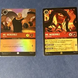 Disney Lorcana First Chapter Mr. Incredible 2-Card Lot 215/204 Foil 227/204 - Image 1